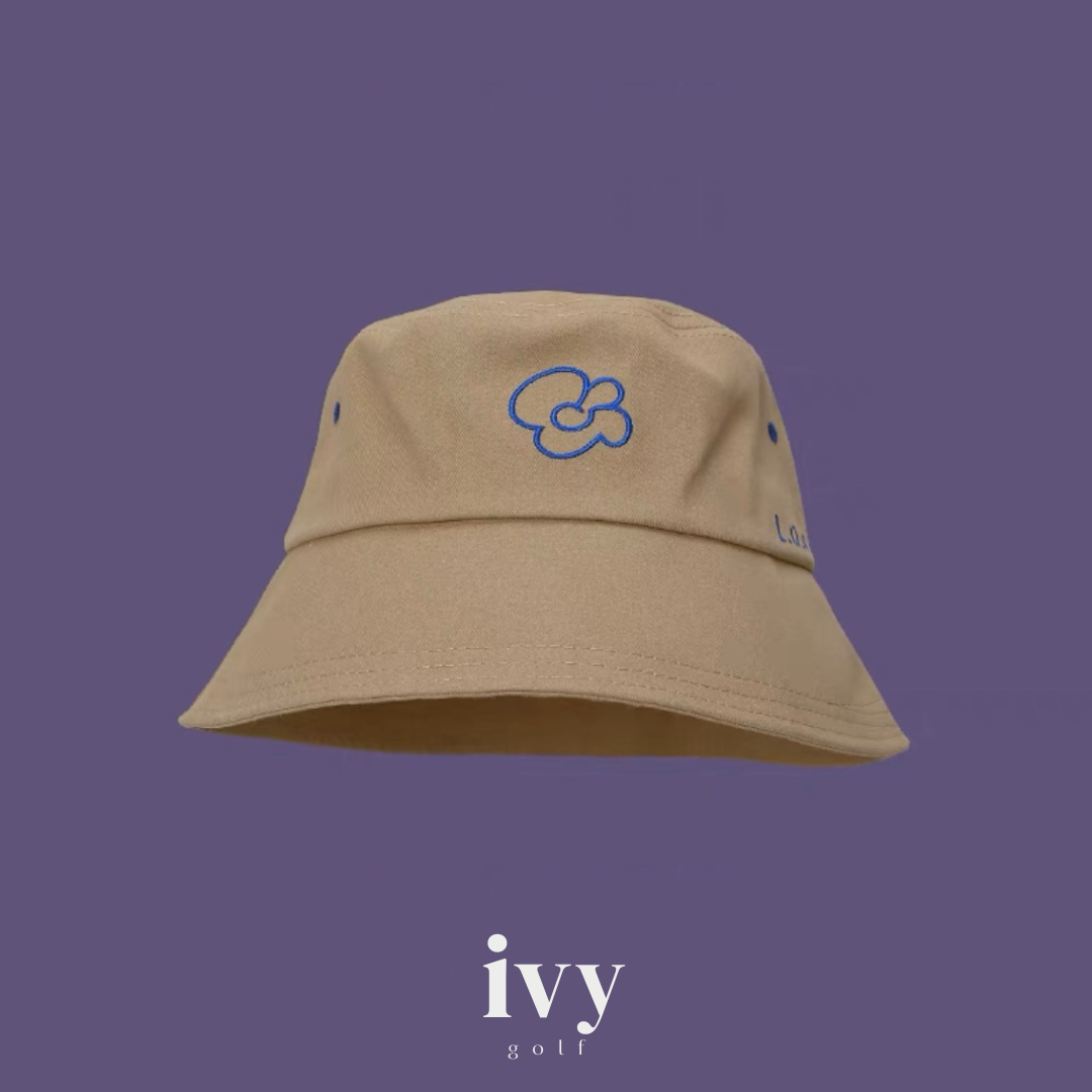 One point flower bucket hat