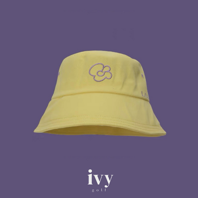 One point flower bucket hat