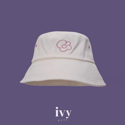 One point flower bucket hat