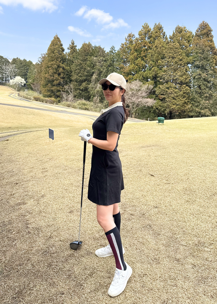 即納】コントラストミリーポロワンピース – IVY golf