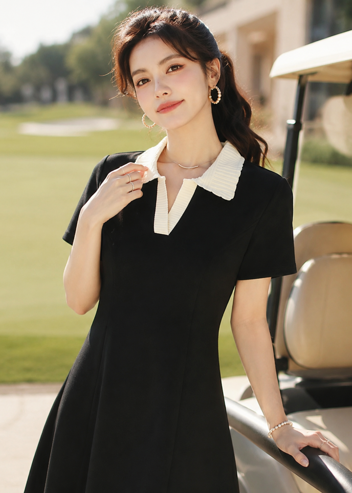 即納】コントラストミリーポロワンピース – IVY golf