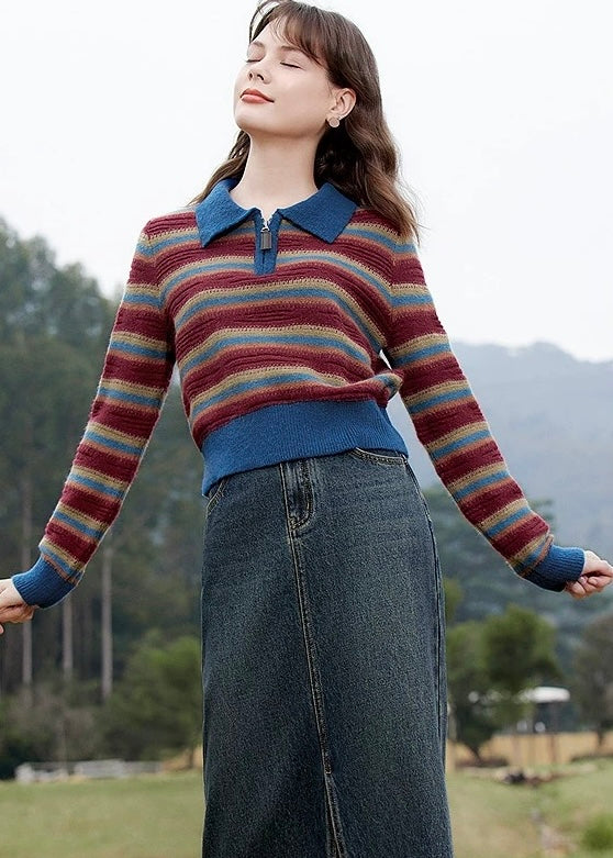 Colorful border Elizabeth Sweater