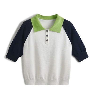 Polo golf lengan raglan modern