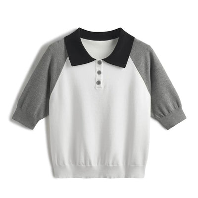 Polo golf lengan raglan modern