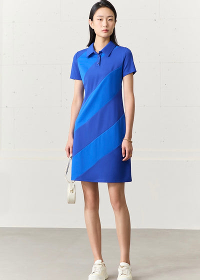 Two -tone diagnal stripedress