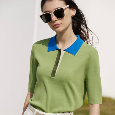 Triple tone pastel color polo shirt