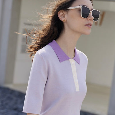 Triple tone pastel color polo shirt