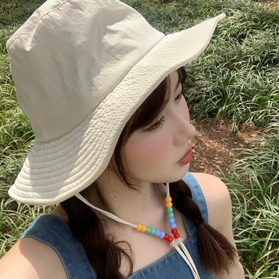 [UPF+50] Bead neck strap hat