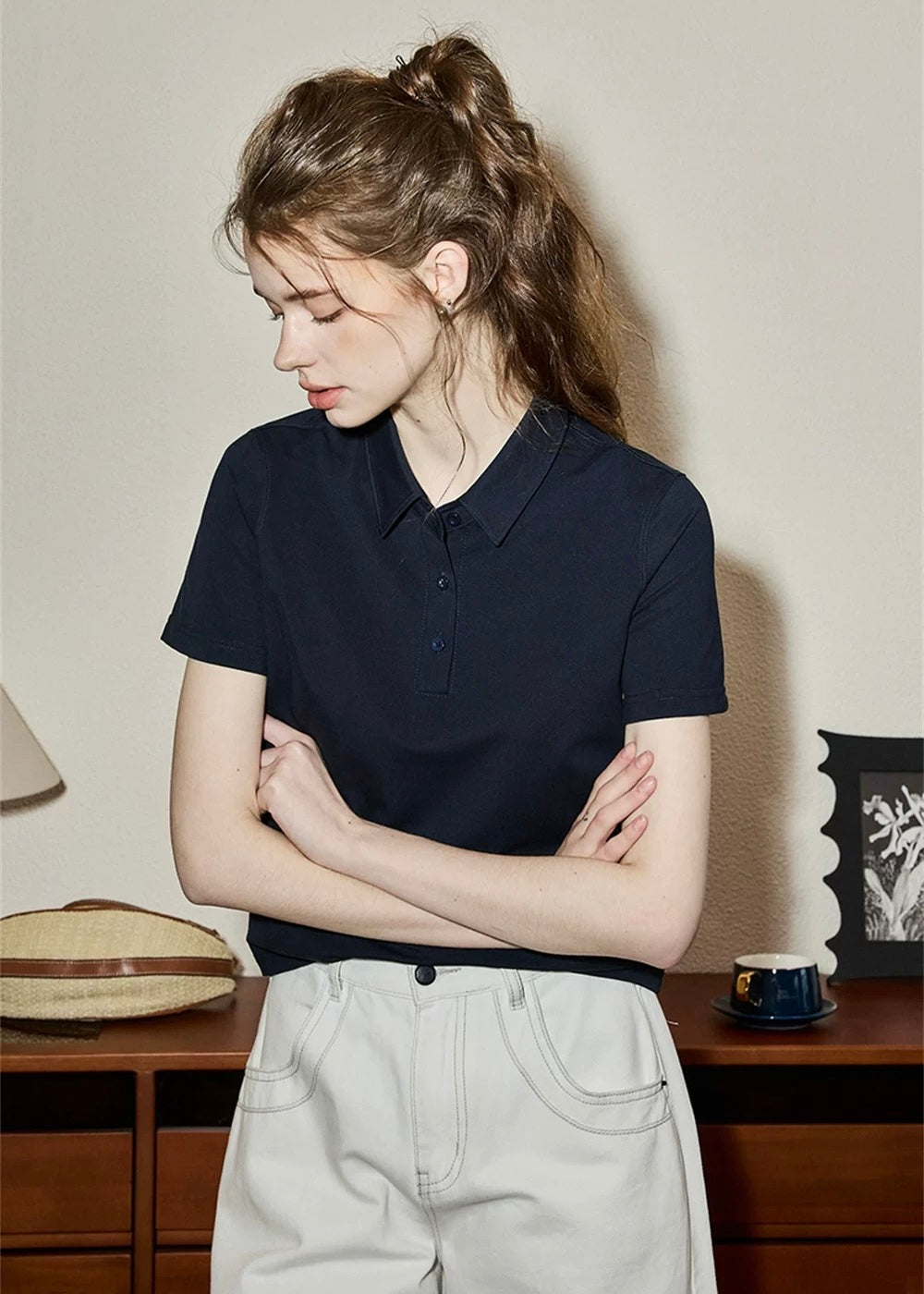 IVY GOLF トリコロールシェアーシャツ　ネイビー トリコロールシェアーシャツ – IVY golf