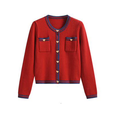 Heart button Classical Knit Cardigan