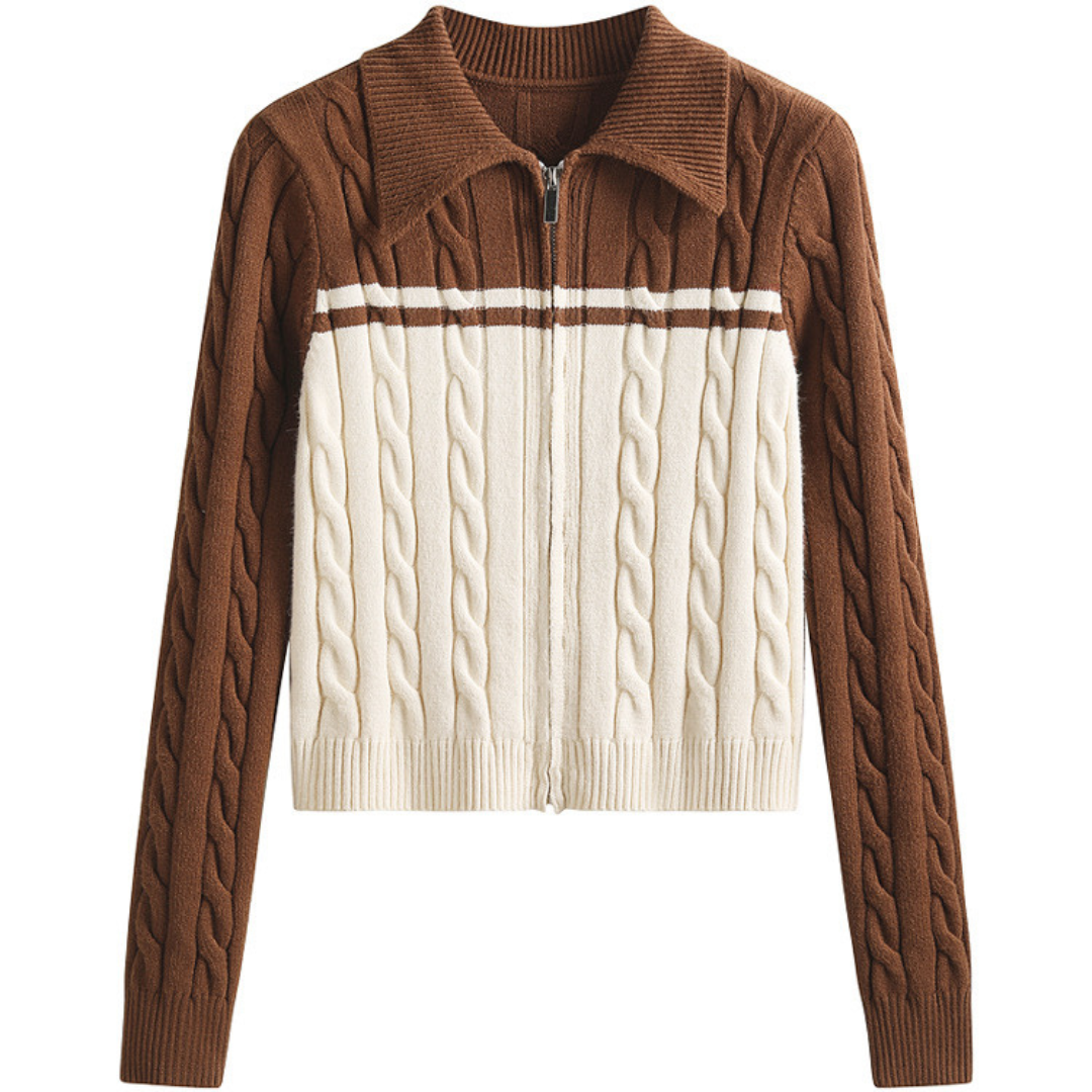 Bicolor cable knit jumper