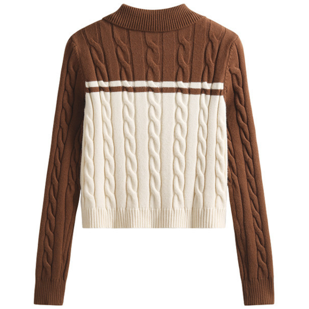 Bicolor cable knit jumper