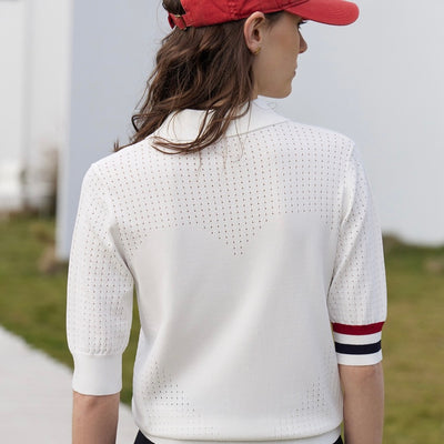 Back heart dot seas roux polo shirt