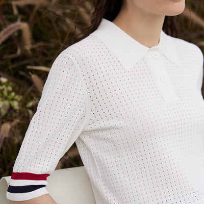 Back heart dot seas roux polo shirt