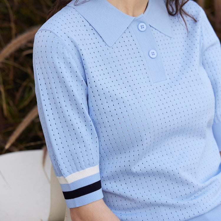 Back heart dot seas roux polo shirt