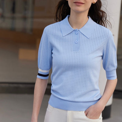 Back heart dot seas roux polo shirt