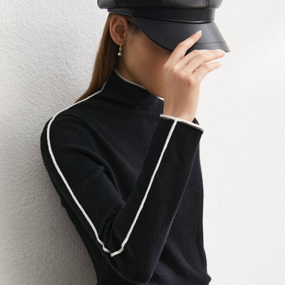 Arm Line Slim High Neck Knit