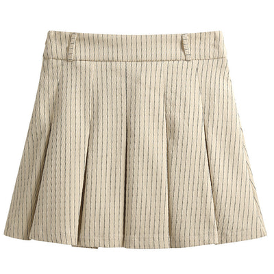 Stripe Stitch Pleated Skirt