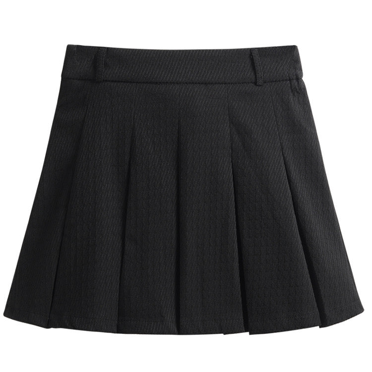 Stripe Stitch Pleated Skirt